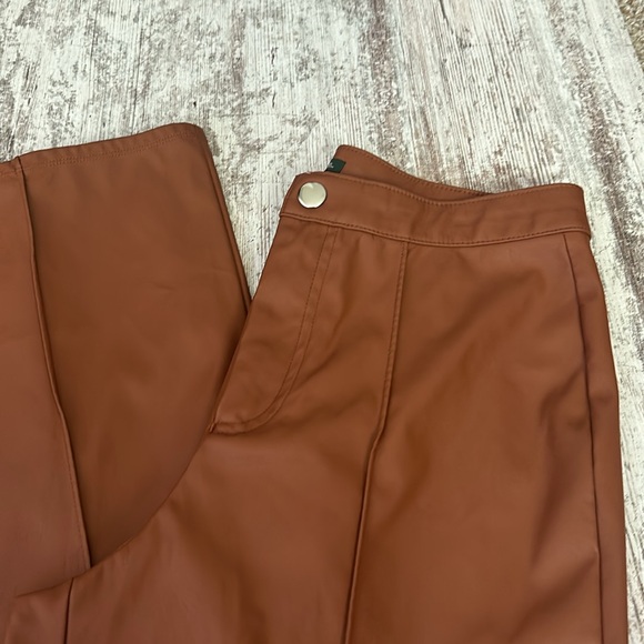 Wild Fable Brown Faux Leather Wide Leg Pants - Picture 4 of 6